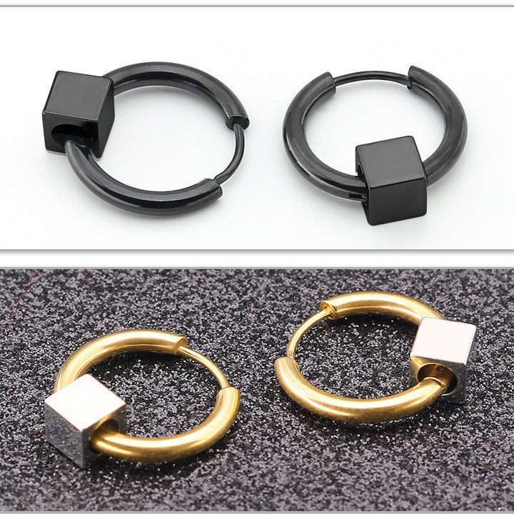 Bông Tai Nam Khuyên Tròn Titan Không Đen TT 1412 - 1 cặp