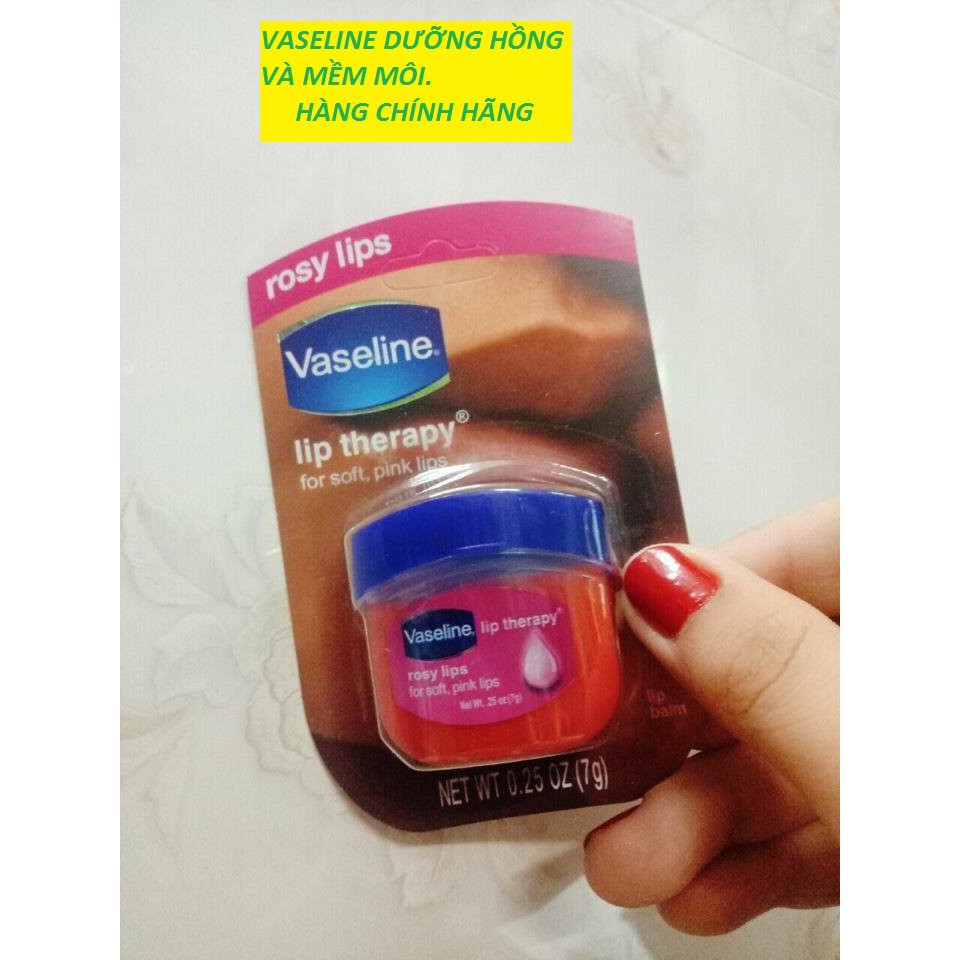 Dưỡng mềm và hồng môi Vaseline.