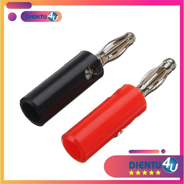 Cặp Đầu Rắc Cắm Banana Bắp Chuối Cách Điện 4MM Đỏ + Đen