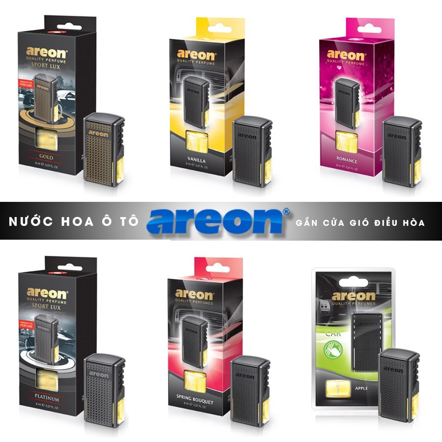 Nước Hoa Xe Hơi AREON - Nước Hoa Ô Tô Kẹp Cửa Gió Khử Mùi Xe Hơi Chính Hãng Nhập Khẩu Bulgaria Cao Cấp