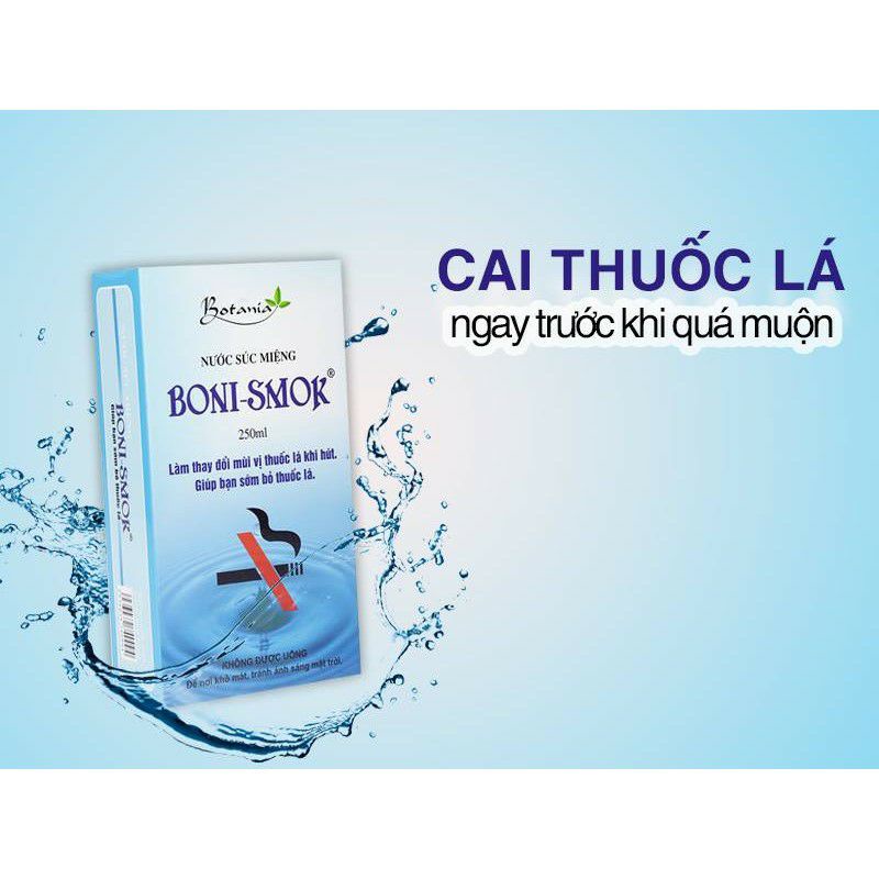 ✅ Nước súc miệng cai thuốc lá Boni Smoke Boni Smok 250ml, 150ml