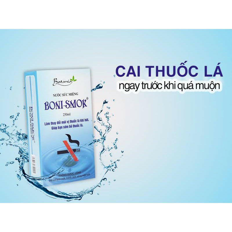 Nước súc miệng cai thuốc lá Boni Smoke Boni Smok 250ml, 150ml