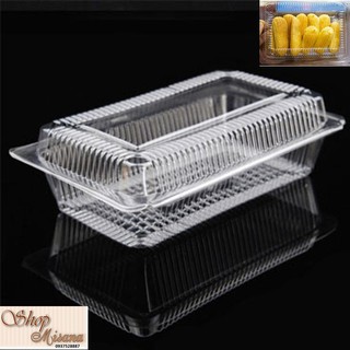 Lốc 50 hộp nhựa đựng bánh bông lan, kem su H04: 16.5 X 8.5 X 7 CM
