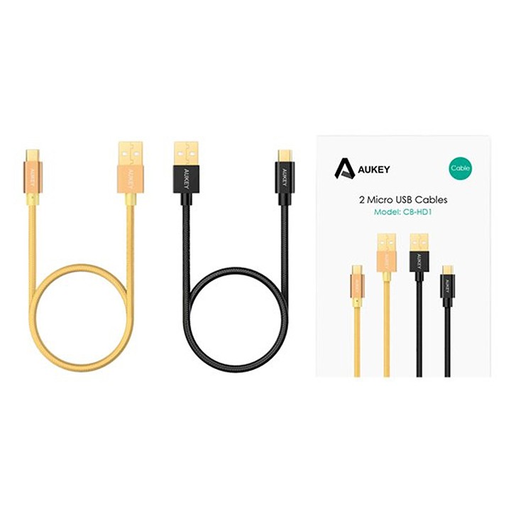 Dây Cáp Sạc USB Type-C Aukey CB-HD1 1.0m( Đen và vàng) - Bảo Hành 2 năm