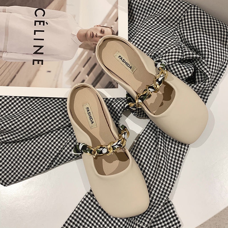 Dép Bít Mũi Đính Nơ Thời Trang Nữ Tính