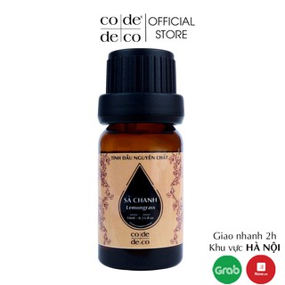 Tinh Dầu Sả Chanh Lemongrass Code Deco Nguyên Chất Giúp Khử Mùi, Thơm Phòng, Đuổi Và Diệt Muỗi 10ml