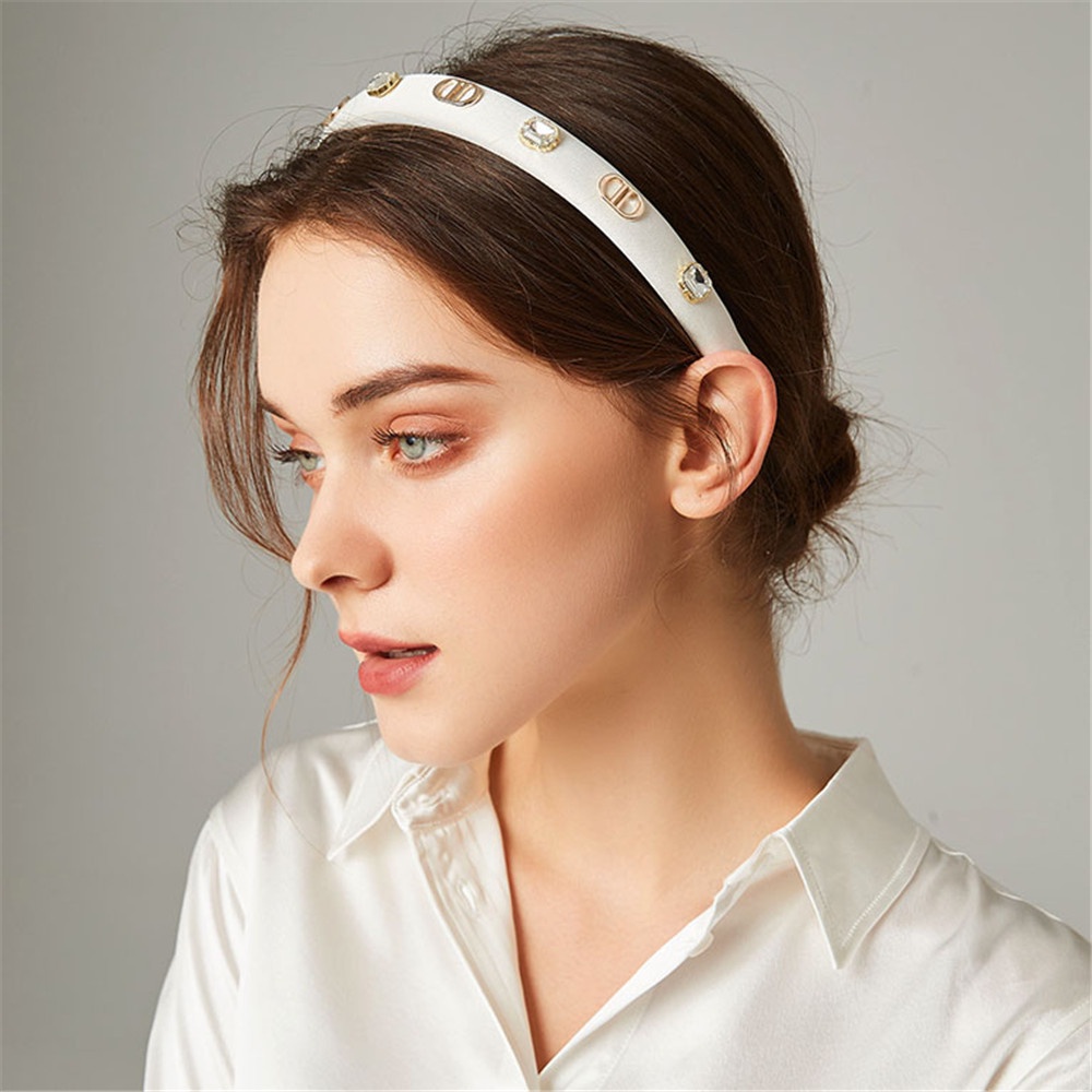 Băng đô cài tóc đính kim cương phong cách retro Pháp