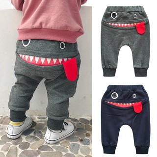 Baby Children Kids Boys Girls Cartoon Shark Tongue Harem Pants Trousers Pants