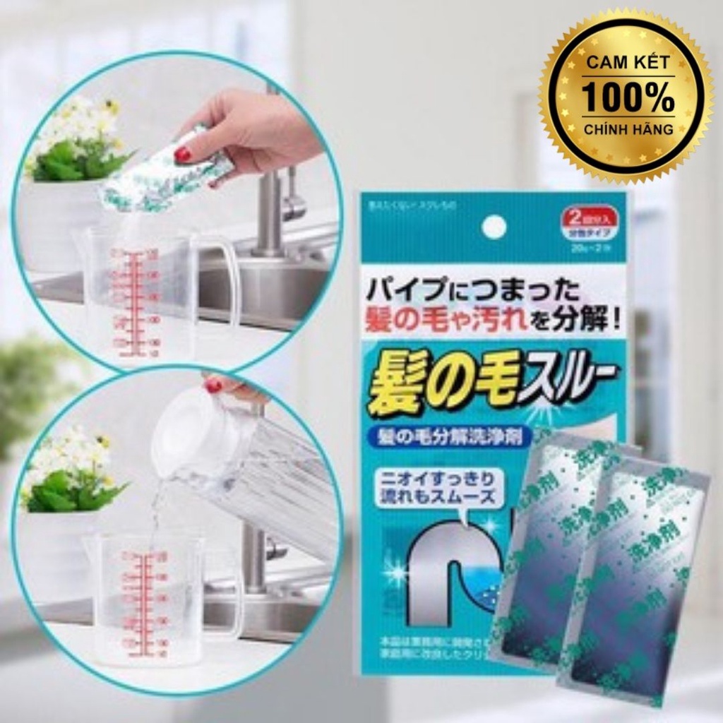 Bột Làm Tiêu Tóc, Bột Thông Đường Ống Hàng Nhật An Toàn Đường Ống Thông Sạch Nhanh Chóng (Set 2 gói)_ giadungnhat
