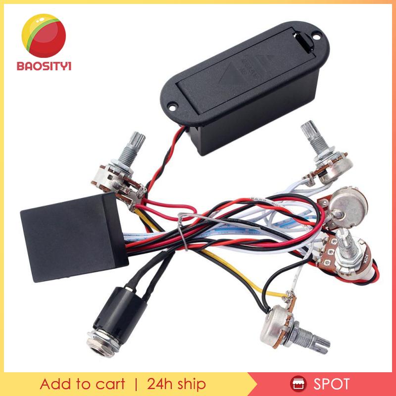 [Baosity1] Chiết Áp 3 Band EQ Preamp Guitar Bass Bằng Nhựa Và Kim Loại