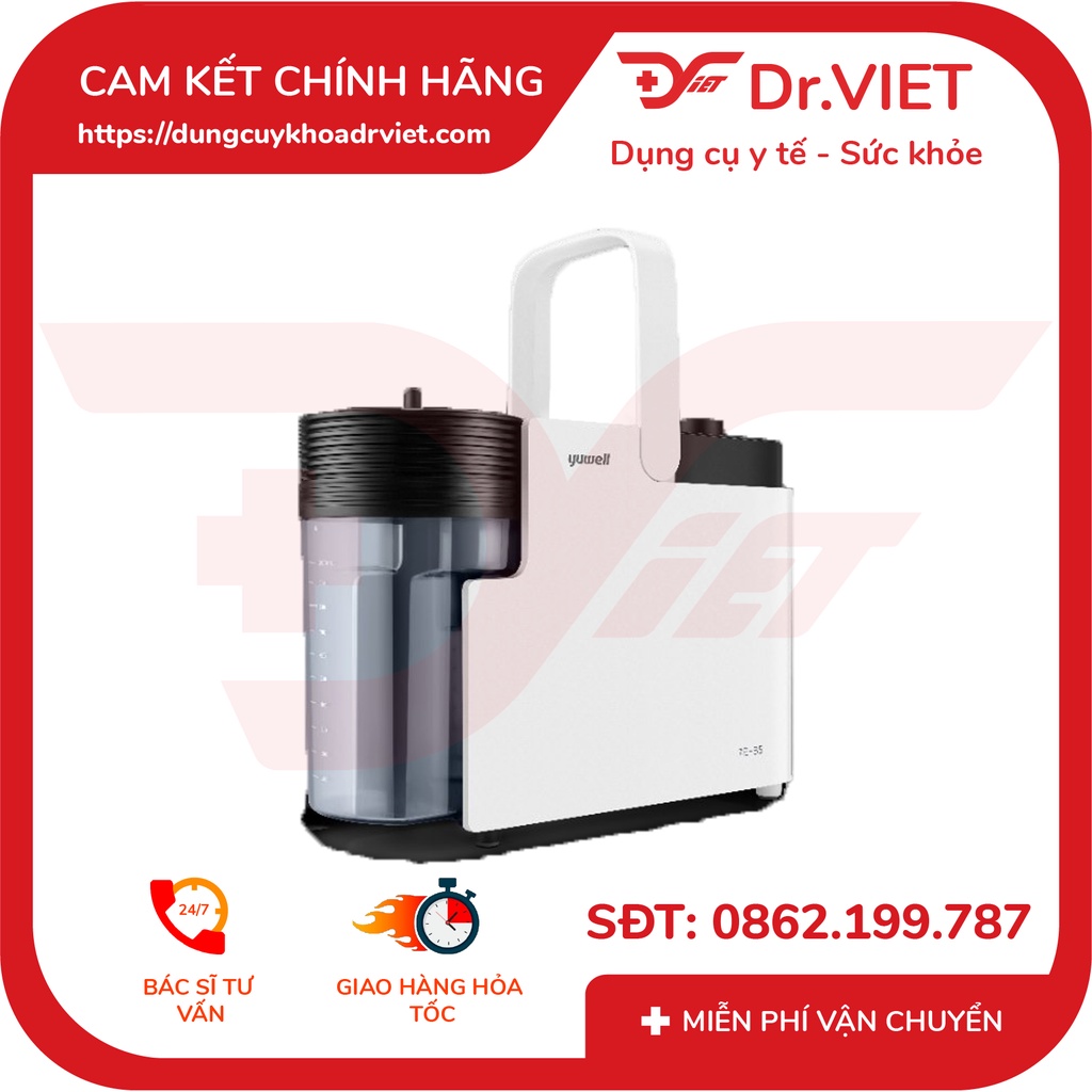 Máy hút dịch Yuwell 7E-B5 cho trẻ em và người lớn hút sạch dịch trong họng, trong mũi một cách dễ dàng