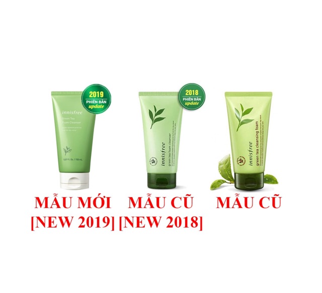 [ Mẫu mới 2019] Sữa rửa mặt trà xanh innisfree greentea Foam Cleanser