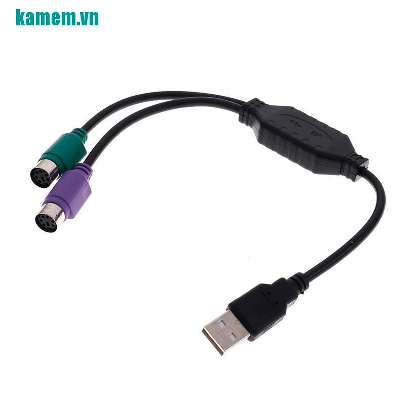 1 Cáp Chuyển Đổi Usb Male Sang Dual Ps2 Female Cho Bàn Phím / Chuột