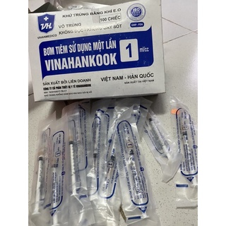 Bơm Tiêm sử dụng một lần 1ml/cc ( kim tiêm tiểu đường) hộp 100 cây