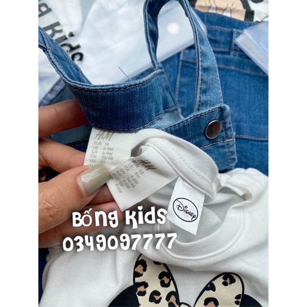 Set Yếm Váy Bé Gái Kèm Áo Minnie Denim HaM
