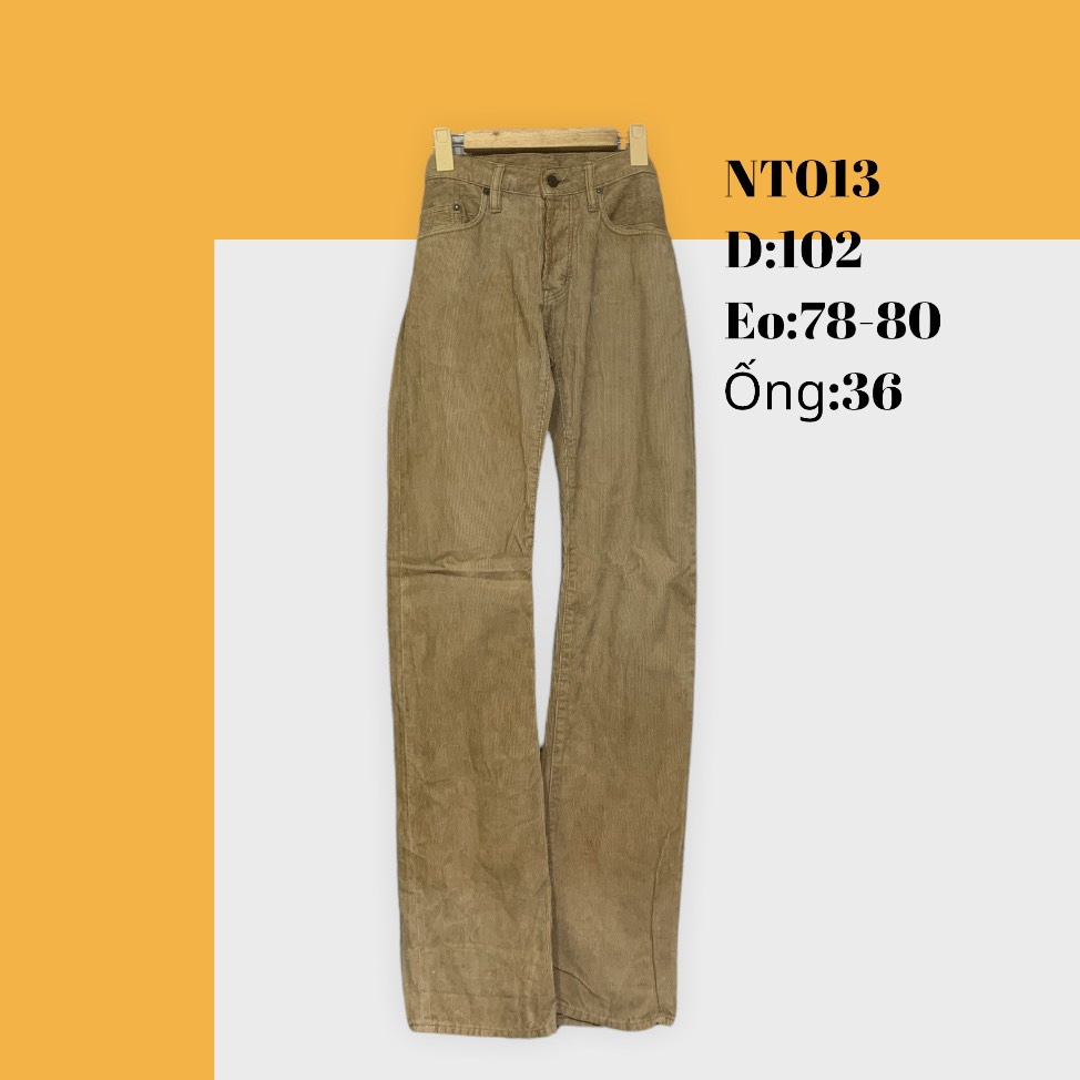 Quần nhung tăm 2hand unisex nam nữ