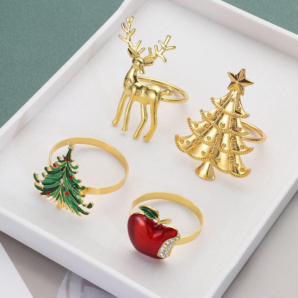 Nhẫn Giữ Khăn Ăn Hình Tuần Lộc / Ông Già Noel Trang Trí Cây Thông Noel DIY