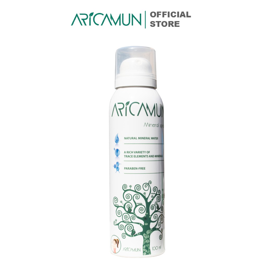Xịt Khoáng Cấp ẩm Kiểm Soát Nhờn Mụn Aricamun Mineral Spray 100 ml