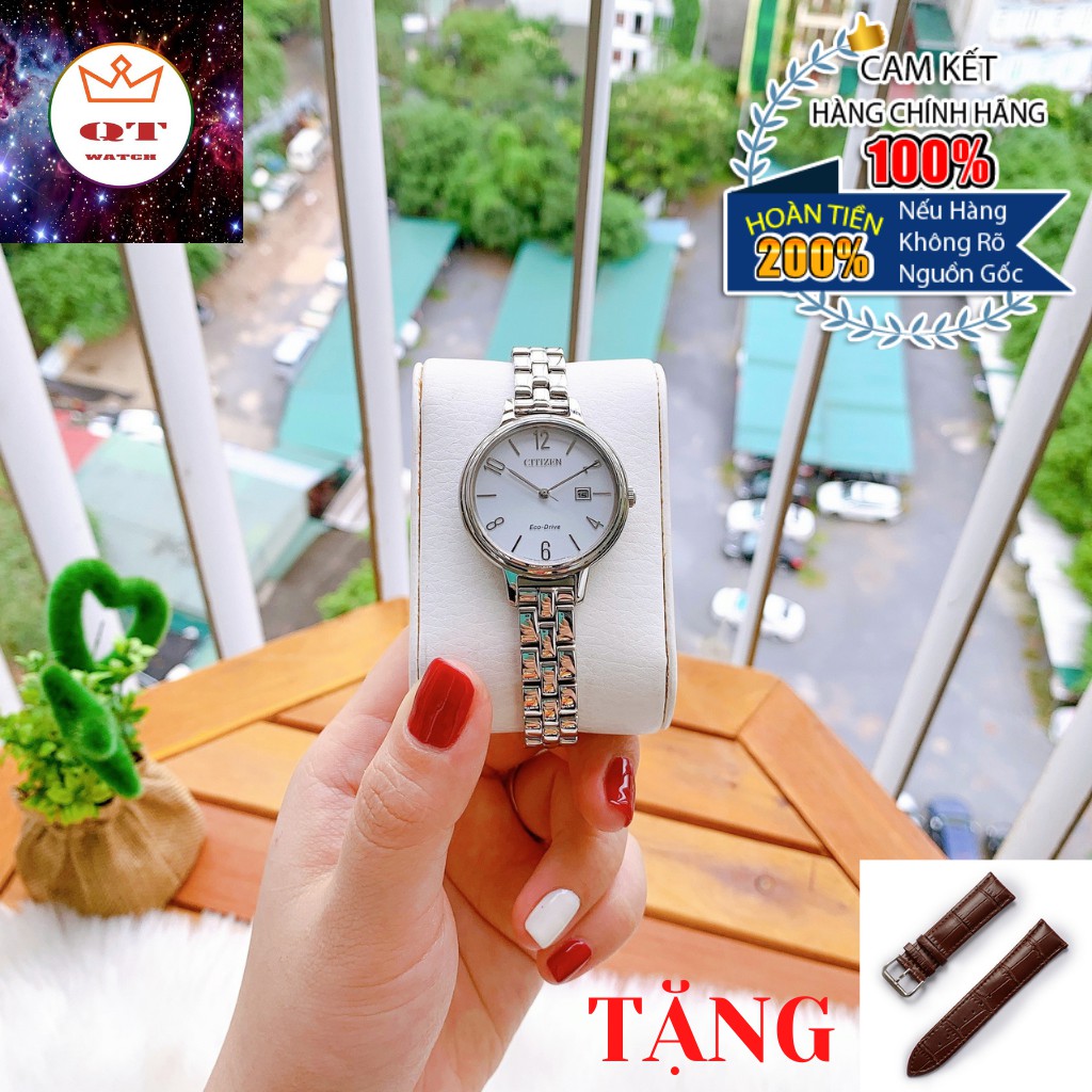 Đồng Hồ Nữ CITIZEN Eco-drive EW2440-53A Chính Hãng Tặng Dây Da Cao Cấp