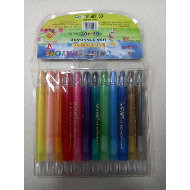 24 BÚT SÁP VẶN CAO CẤP GSTAR GS 907 THƯƠNG HIỆU GSTAR. 12 MÀU 18 MÀU 24 MÀU