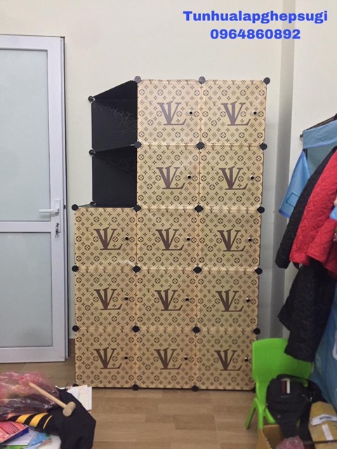 TỦ NHỰA LẮP GHÉP 6 Ô SÂU 47cm. Tặng 1 treo đồ.