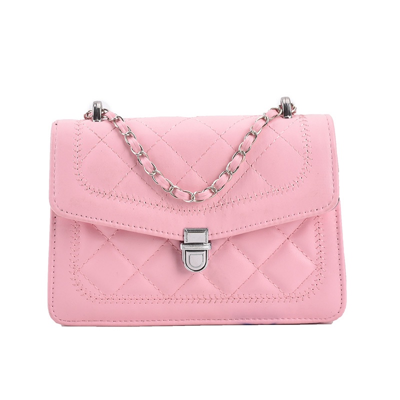 Túi đeo chéo dáng vuông nhỏ phối dây xích kiểu tây sang trọng nhiều màu tùy chọn cho nữ IELGY