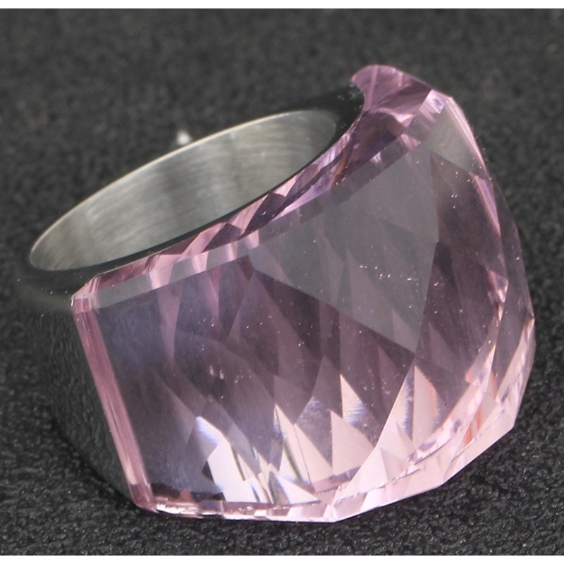 Fashionable and attractive large gem multicolor spherical ring