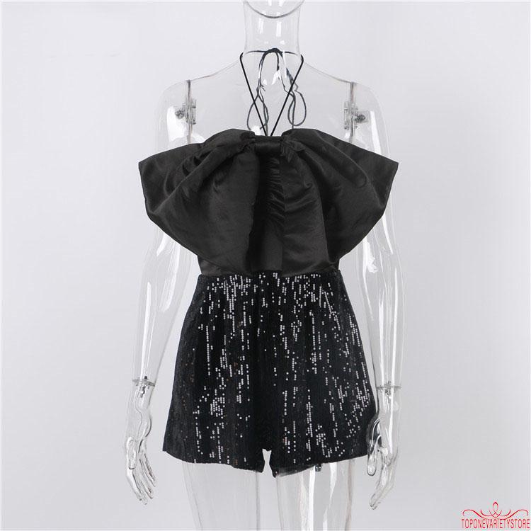 Áo liền quần Sát Nách Phối Nơ Lấp Lánh Thời Trang Dành Cho Nữ | BigBuy360 - bigbuy360.vn