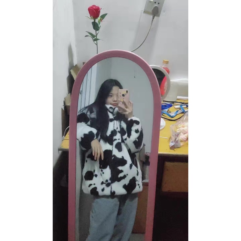 Áo Khoác Polo Bò Sữa Lông Ulzzang Unisex