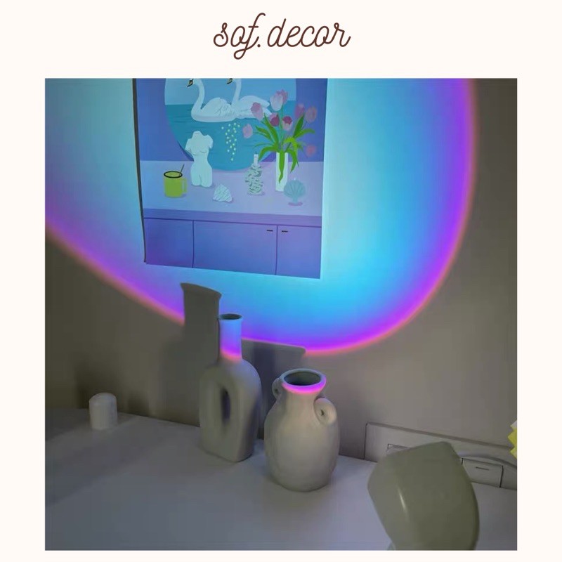 Đèn cầu vồng Rosé, đèn hoàng hôn thơ mộng cực chill - Décor nhà Sò