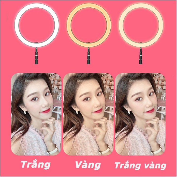 Đèn Livestream Size 26cm, Giá Đỡ Điện Thoại Live Stream Online, Make Up Chụp Ảnh Studio Model 2020