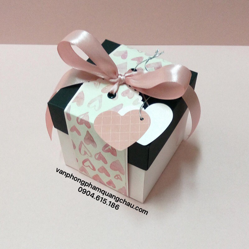 Love box dán ảnh handmade 02 lớp - Kích Thước: 12cm x 12 cm