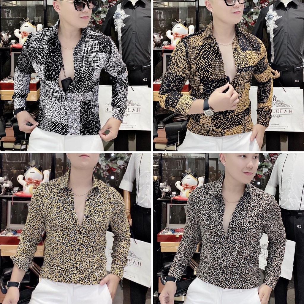 [SIÊU PHẨM]💥Áo sơ mi nam dài tay ❤️FREESHIP❤️ áo sơ mi kiểu hàn quốc họa tiết đẹp chất lụa thời trang