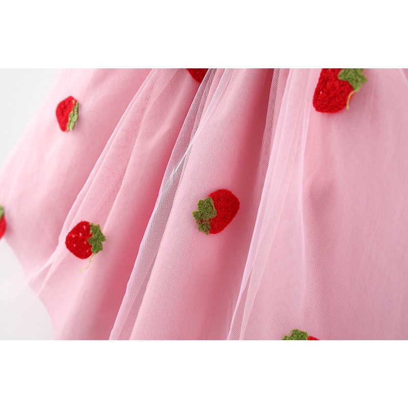 Đầm cánh tiên Nami Kids cho bé gái thêu dâu và cherry dễ thương