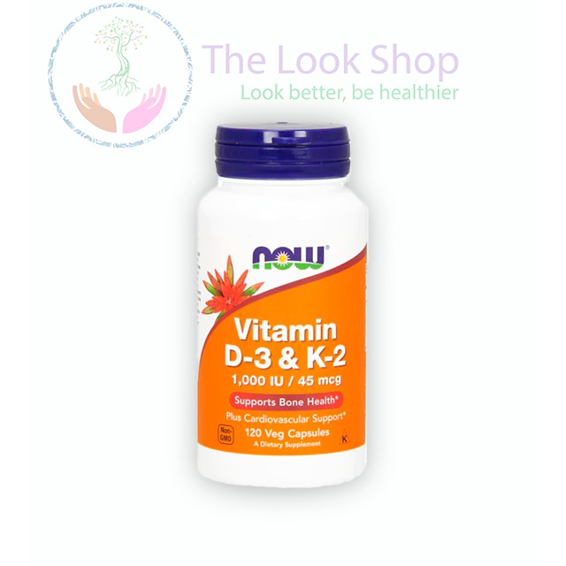 Viên uống Vitamin D3 và K2 120 viên- NOW USA