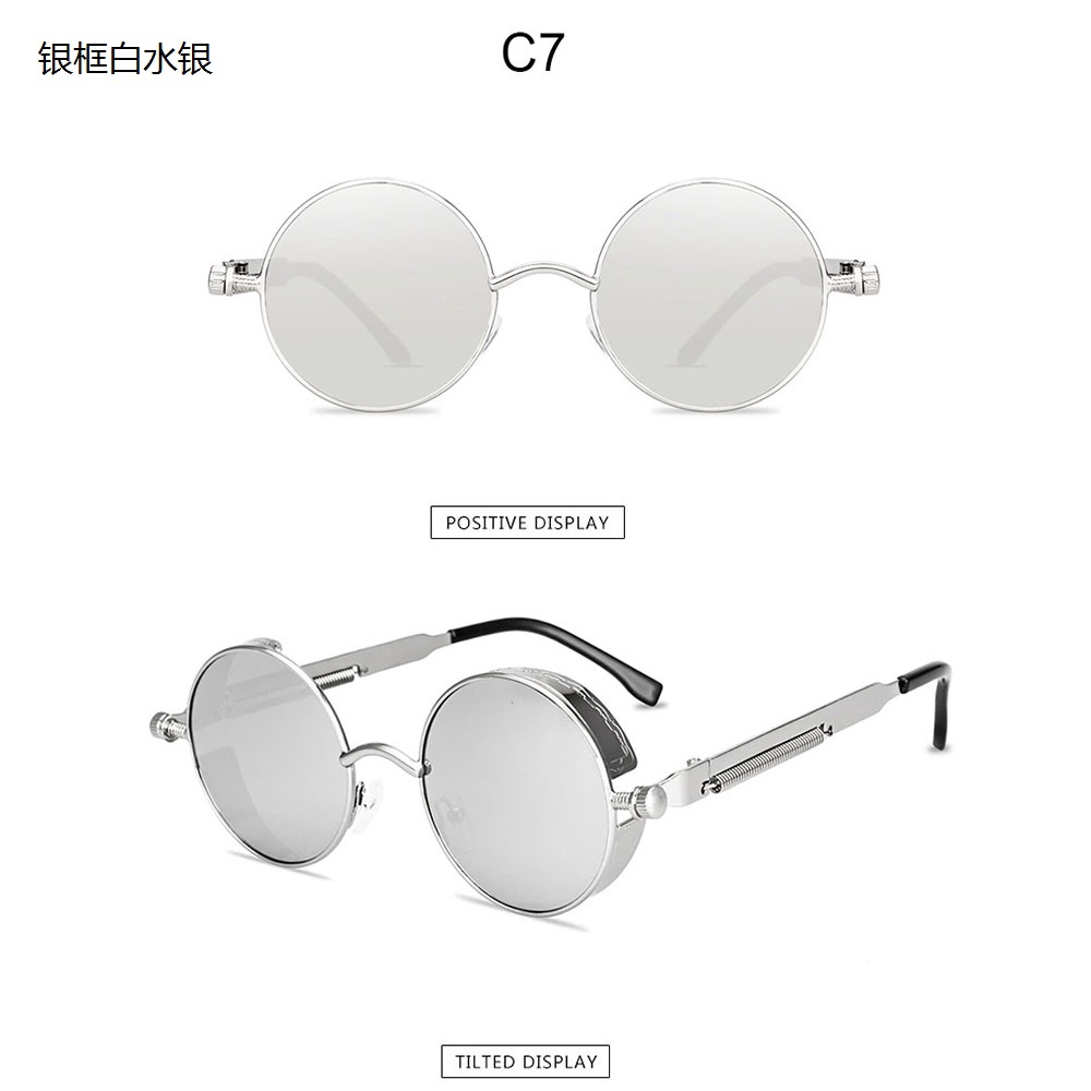Kính Mát Tròn Phân Cực Phong Cách Steampunk Cho Nam Và Nữ