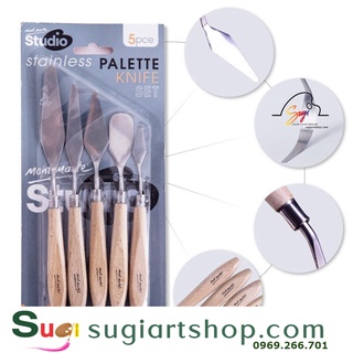 Bộ Bay trộn màu Mont Marte Studio Palette Knife Set 5pce Stainless MAPK0002