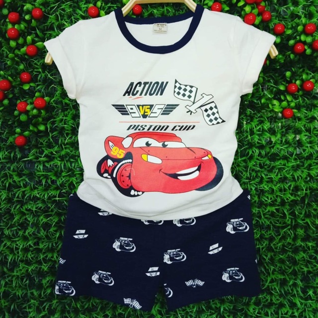 Bộ cotton 4 chiều ngắn tay có mặt sau bé trai 8-21 kg