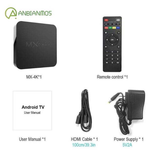 Tv Box B' Mxq 4k Android 7.1 2.4g Wifi Dlna Smart Tv Box Rk3229 Lõi Tứ 1g+8g Và Phụ Kiện