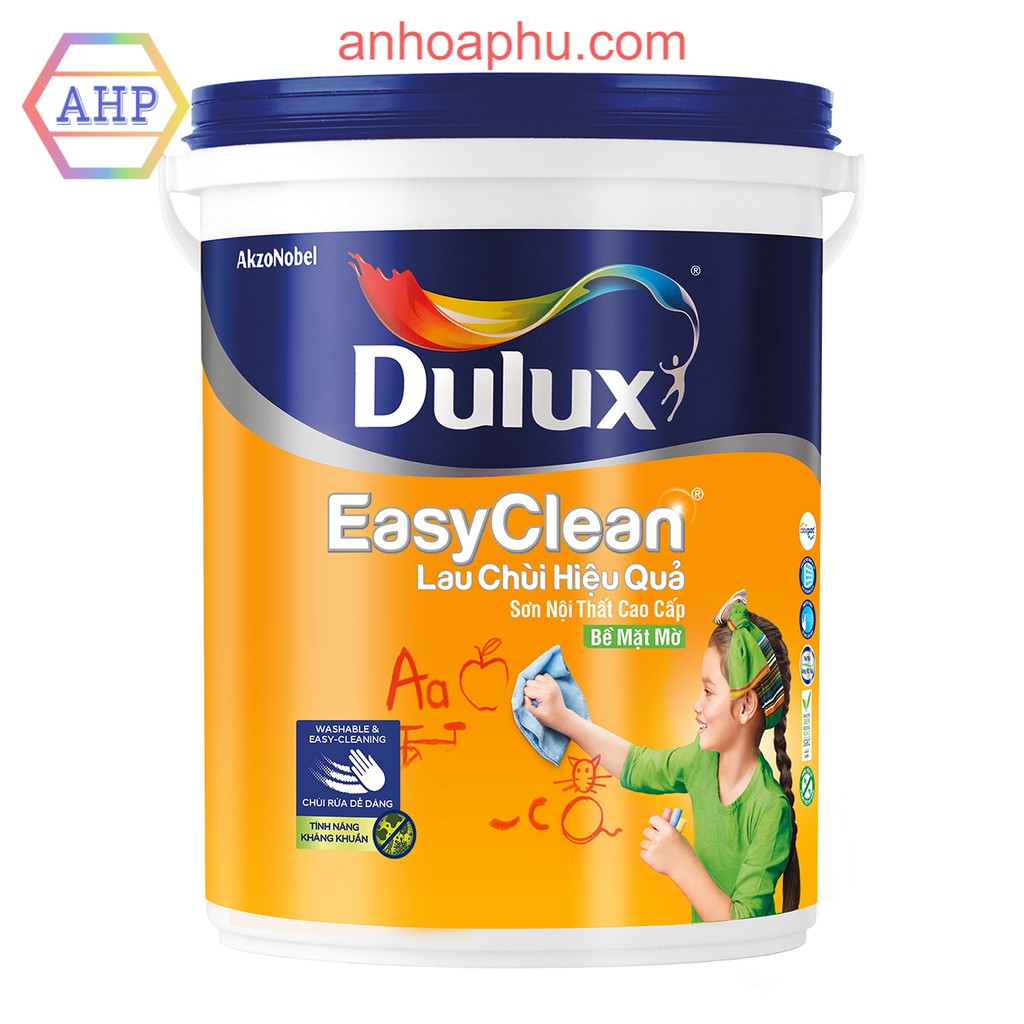 Sơn nước DULUX nội thất lau chùi hiệu quả bề mặt mờ 1L - CAM KẾT CHÍNH HÃNG