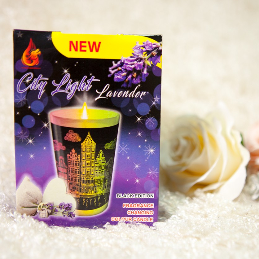 Ly nến thơm tinh dầu đổi màu Golden Dragon City Light Lavender 140g HOA OẢI HƯƠNG