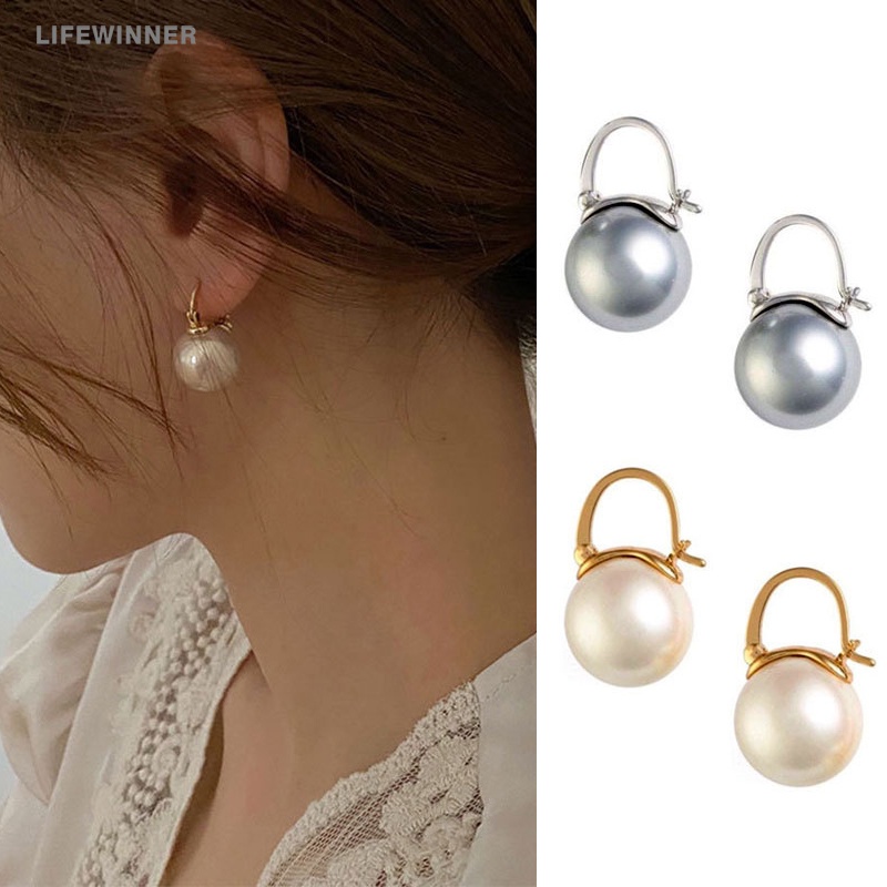 Khuyên Tai Nữ Đính Ngọc Trai Thời Trang Hàn Quốc