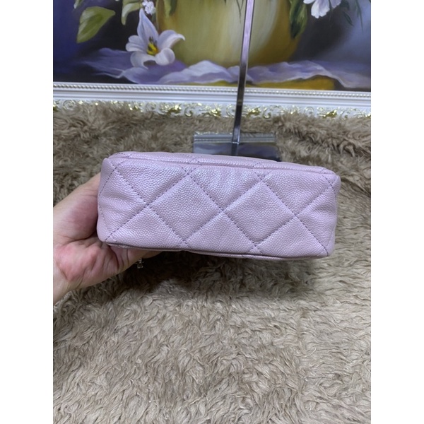 Túi xách hộp hồng nhũ size 18