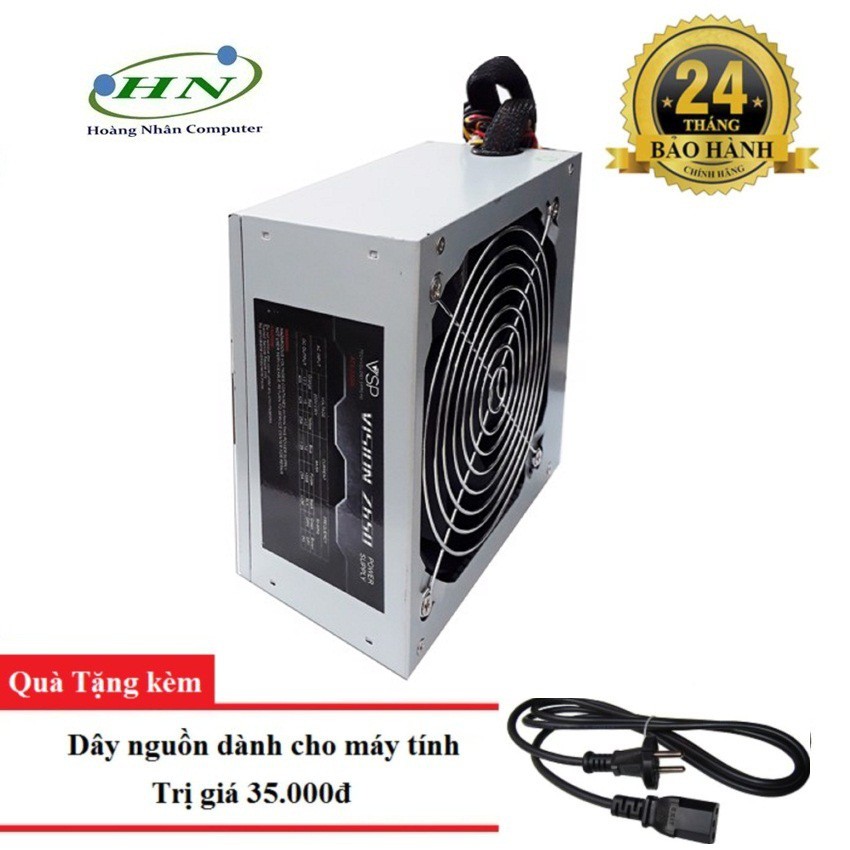 Nguồn dành cho máy tính bàn Vision 650W-Fan 12cm (bạc) + tặng kèm dây nguồn