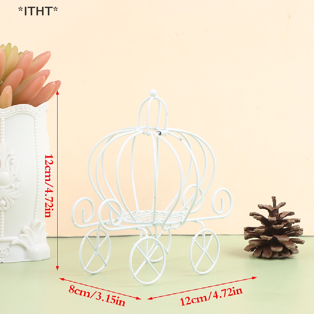 [ITHT] Hộp Đựng Kẹo Hình Xe Đẩy Bí Ngô Bằng Kim Loại Màu Vàng Sáng Tạo
