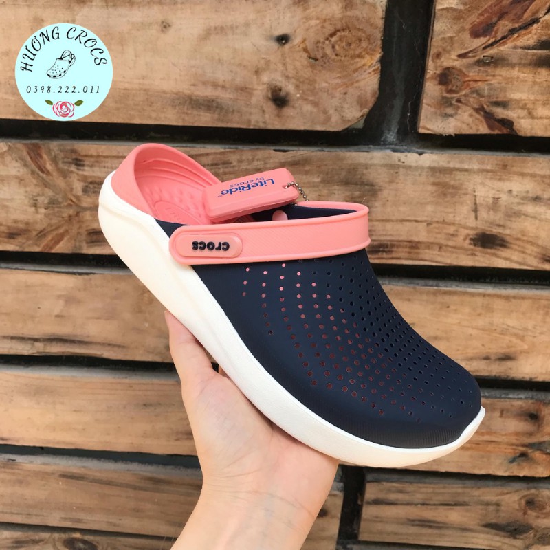 Dép cross bít đầu, sục Literide navy hồng siêu êm mềm nhẹ, chống trơn trượt unisex