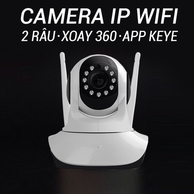 Camera IP Wifi không dây Keye HD 720 xoay 360 độ xoay ngang dọc trên điện thoại + tặng kèm thẻ 32g