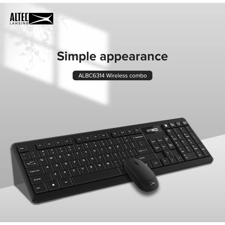 Bộ phím chuột không dây Altec ALBC6314 Slient (2.4GHz 1200DPI) - VCCI phân phối