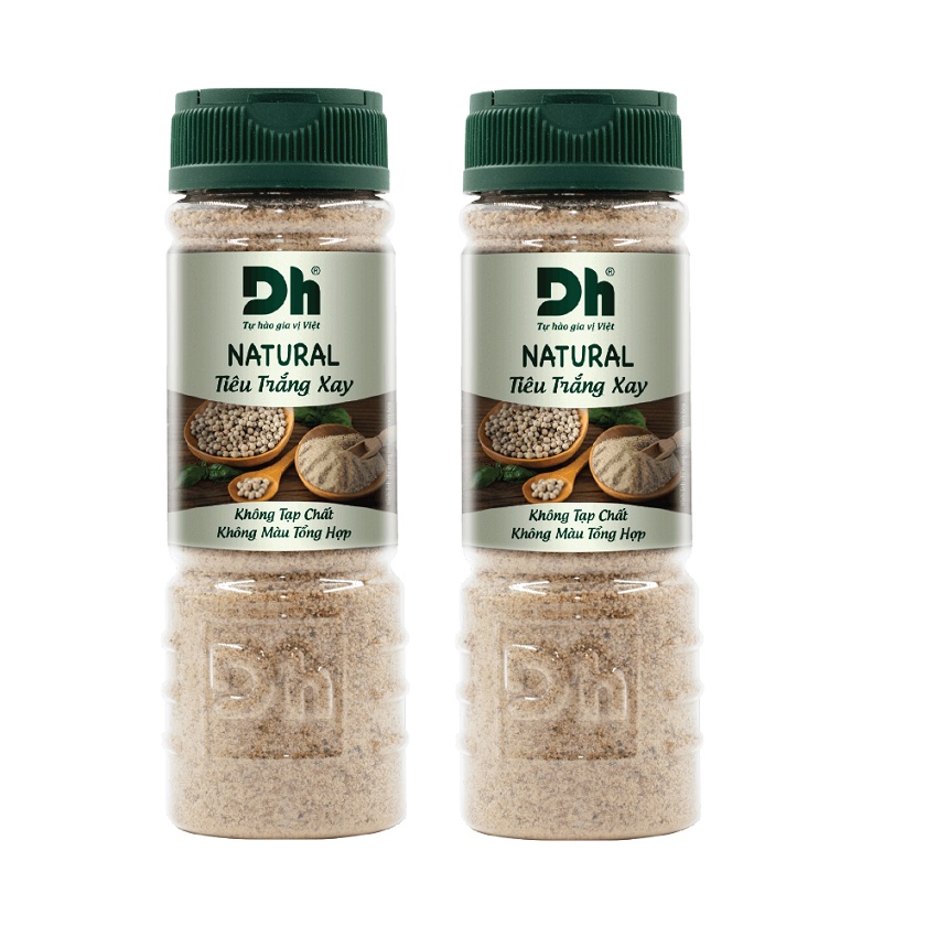 [ COMBO 2 HŨ] NATURAL Tiêu Trắng Xay 80gr Dh Foods gia vị tự nhiên dùng để nêm các món xào, kho, canh...