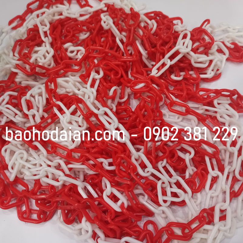 Dây xích nhựa cảnh báo rào xích, phân làn - 25m